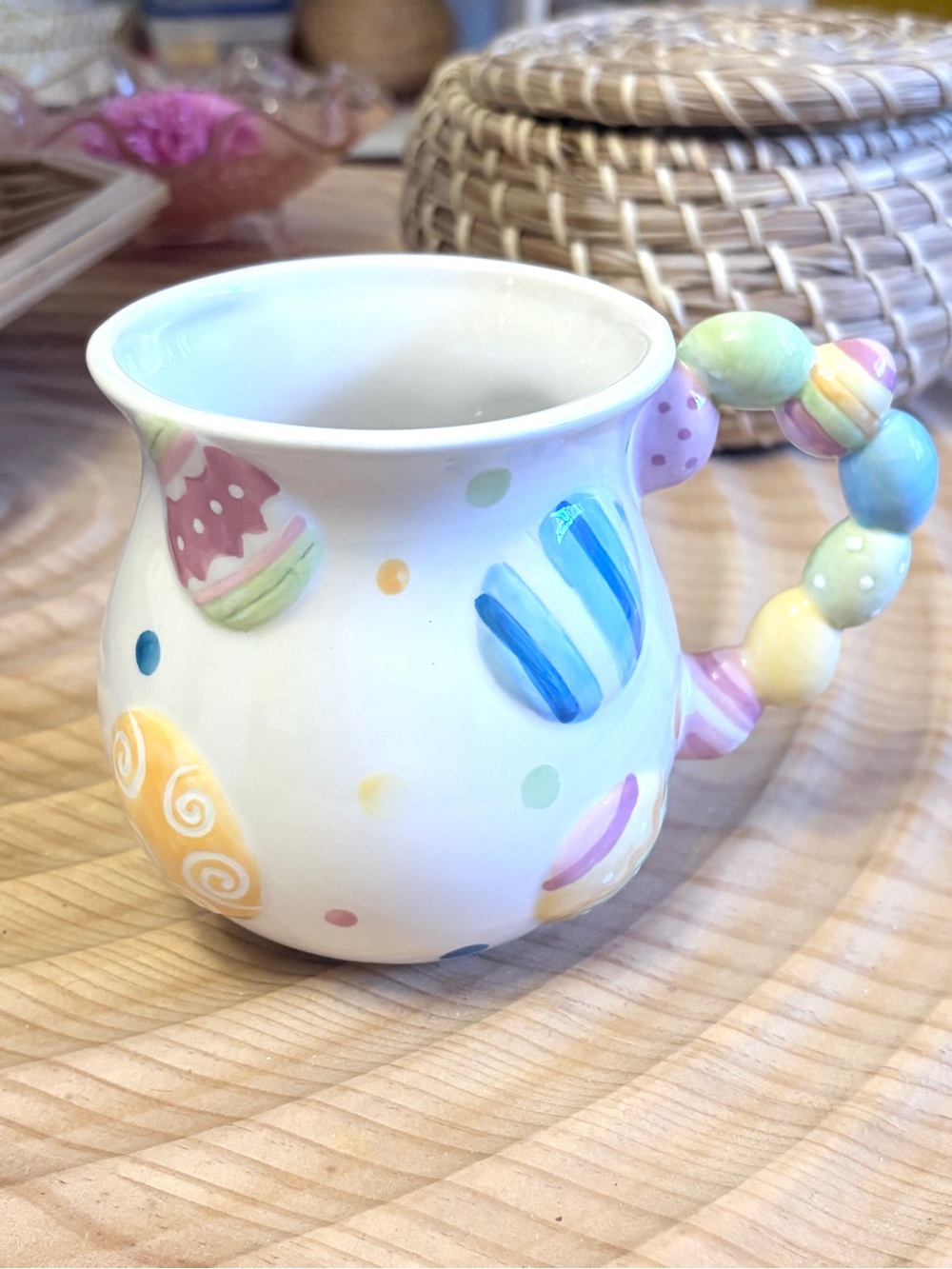 Pier 1 Imports Dolomite Easter Egg Ceramic Mug